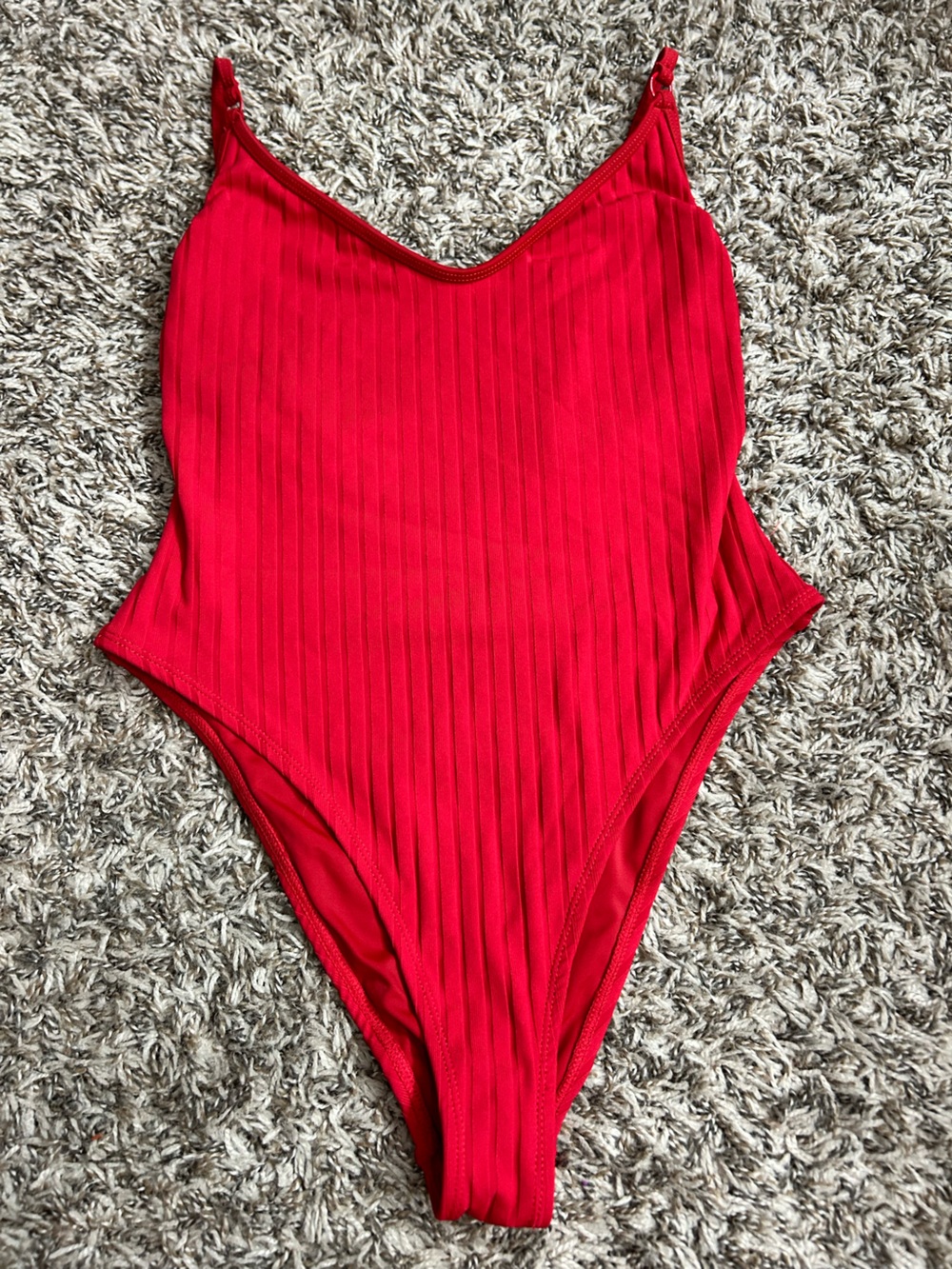 Pacsun Swim Red Ribbed One-Piece Swimsuit Sz S